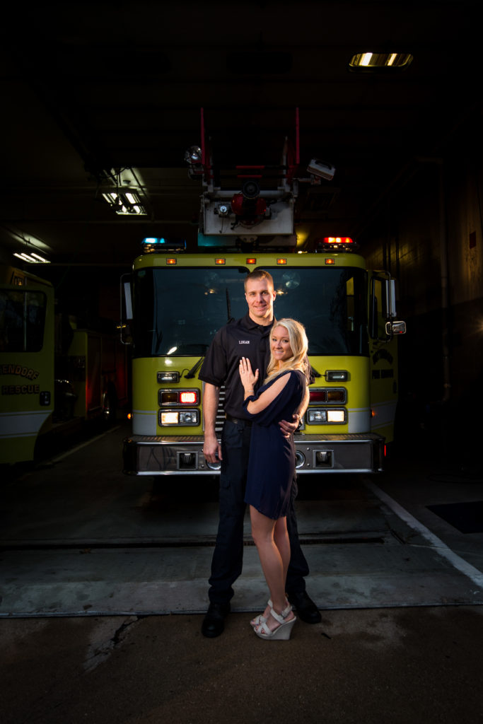 Fire House engagement photos - Bettendorf - Iowa - Quad Cities Wedding Photographer