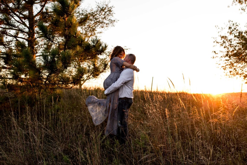 Sunset engagement shoot - Quad Cities Wedding Photographer