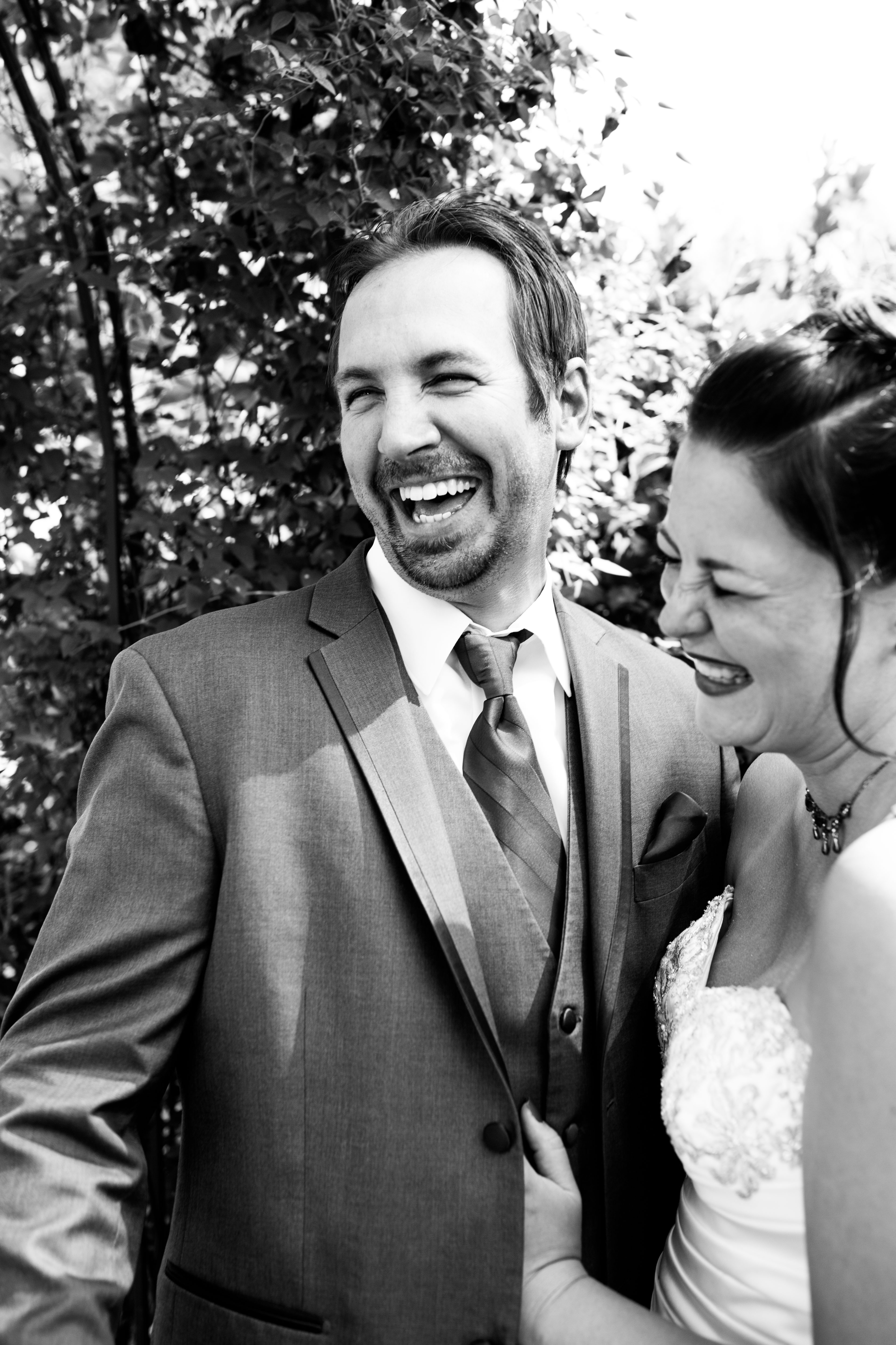 Quad Cities Wedding - Laughing Bride and groom