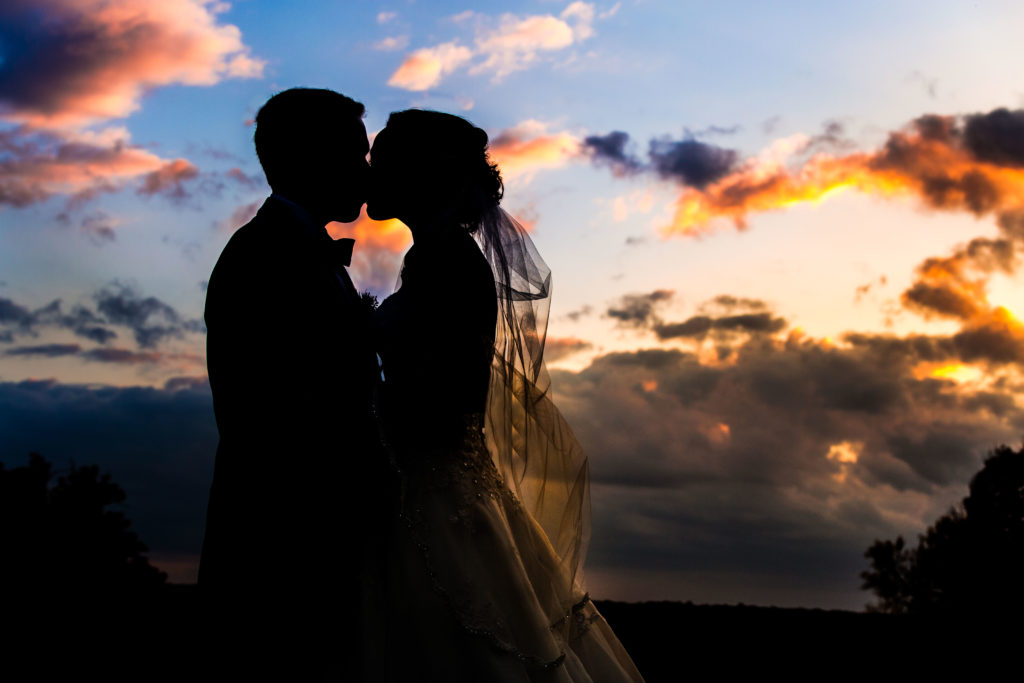 Sunset wedding - TPC Deere Run - QUad Cities Photography - Wedding Photography - Silhouette - Sunset