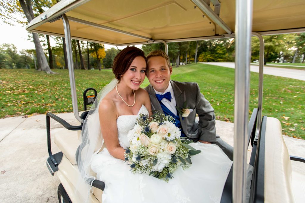 Quad CIties Wedding Photographer - Quad Cities Photographer - Photographer Quad Cities - TPC Deere Run Wedding - artistic photography - fall wedding - golf cart