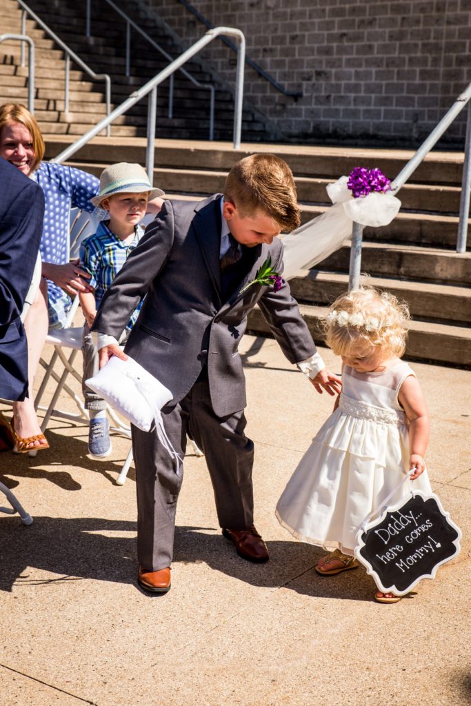 best candid photo - quad cities wedding photographer - wedding photographer quad cities - ring bearer and flower girl photos